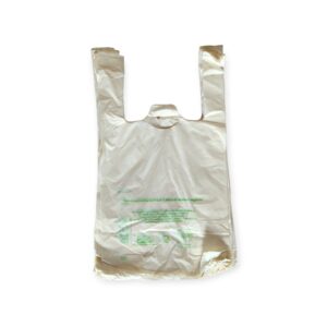 BIOB3050 Sacs à bretelles biodégradables crèmes 30+15x50 cm