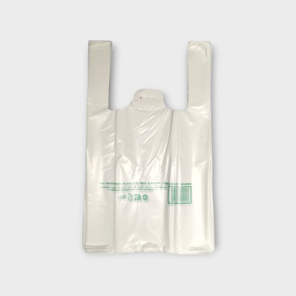 Sacs à bretelles réutilisables blancs 26+12x45 cm