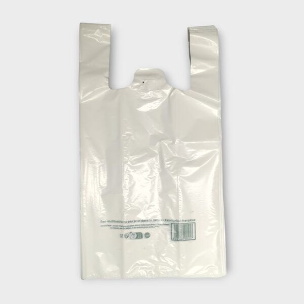 Sacs à bretelles réutilisables blancs 30+15x54 cm