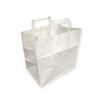 Sacs en kraft blanc à poignées plates 26x17x25 cm