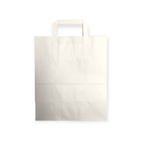 Sacs en kraft blanc à poignées plates 26x14x30 cm
